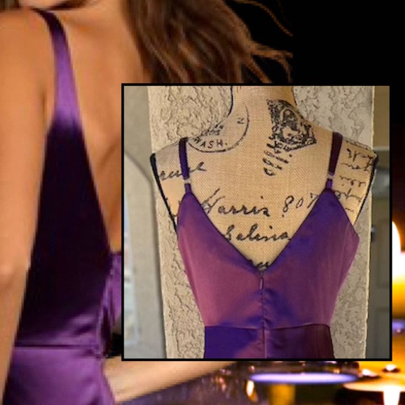 Lulu's Purple Satin Maxi Dress - Picture 4 of 13